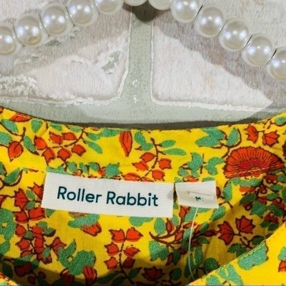 Roller Rabbit NWT Rhody Floral Striped Belted Dress in Yellow Size M - Picture 8 of 12